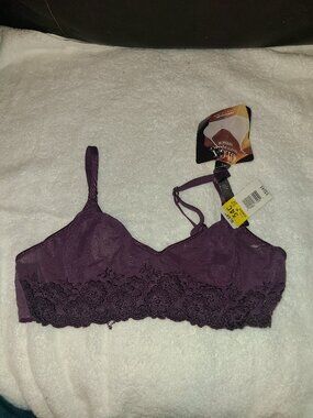 VTG NWT Olga Bra Simply Perfect Sheer Underwire Plum Purple 34C 33043